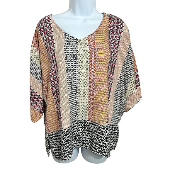 Forever 21 Boho Loose Blouse Sz Small Dolman 3/4 Sleeve Bohemian Top - Picture 5 of 5